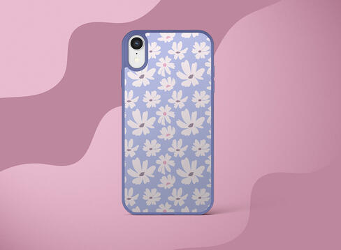 Phone case with botanical pattern