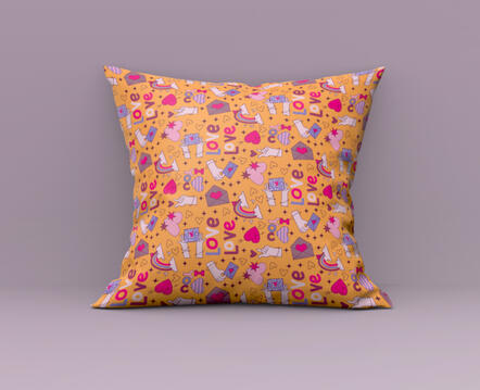 Pillow with floral pattern