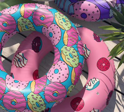 Swim rings with bright donut pattern